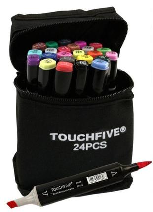 Набор скетч маркеров двухсторонний 24 цвета, в сумке