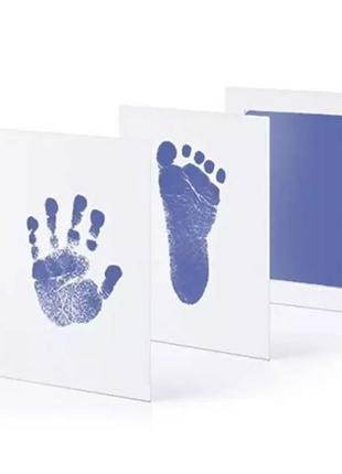 Штамп для відбитків ручок та ніжок малюка 0-6 місяців синій2 фото