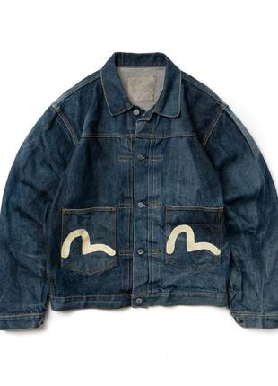 Evisu vintage type 2 trucker denim jacket мужская джинсовая куртка1 фото