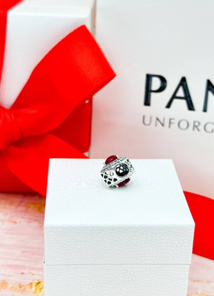 Серебряный шарм красное сердце пандора pandora6 фото