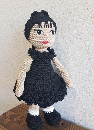 Игровая кукла уэнсдей wednesday addams ручной работы6 фото