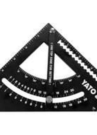 Кутник алюмінієвий 90°-45°-45° yato польша l= 170 мм з транспортиром і стрілкою yt-70782