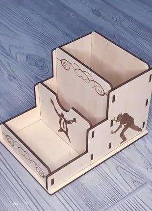 Деревянный органайзер для канцелярии