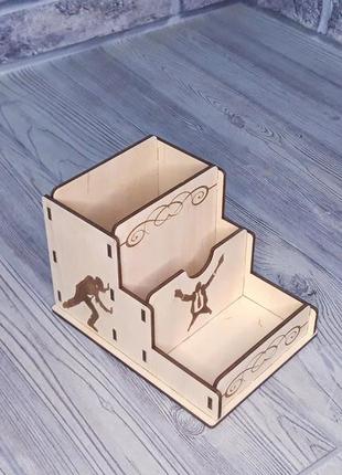 Деревянный органайзер для канцелярии