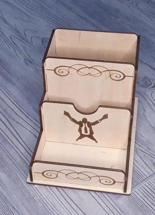 Деревянный органайзер для канцелярии