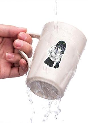 Набор виниловых наклеек стикеров черно-белых, девочки аниме. стикербомбинг