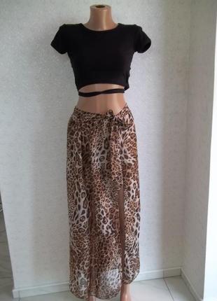 ( 50 р талия - 100 см ) женская тигровая пляжная юбка парео новая германия
