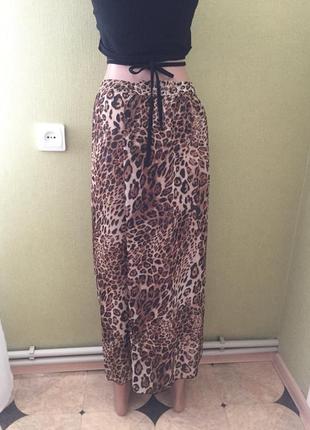 ( 50 р талия - 100 см ) женская тигровая пляжная юбка парео новая германия8 фото