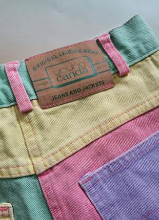Двуцветные шорты young canda - розовый с зеленым7 фото