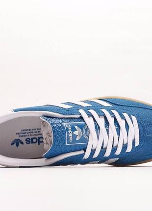 Женские кроссовки adidas gazelle indoor navi blue.5 фото