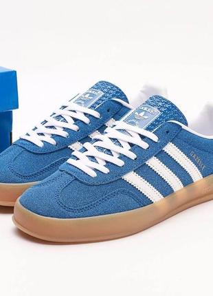 Женские кроссовки adidas gazelle indoor navi blue.2 фото