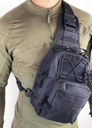 Тактический рюкзак на одно плечо 10л черный/ койот/мультикам4 фото