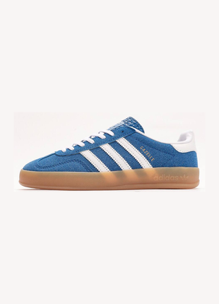 Женские кроссовки adidas gazelle indoor navi blue.