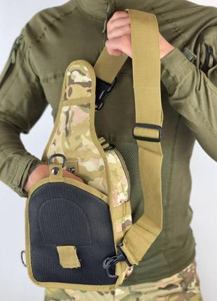 Тактический рюкзак на одно плечо 10л черный/ койот/мультикам6 фото