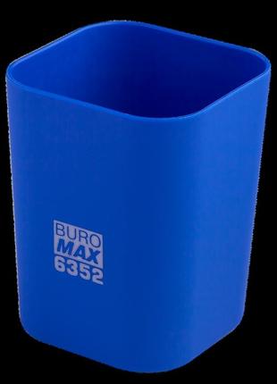 Стакан для ручок "buromax" пласт.rubber touch синій bm.6352-02