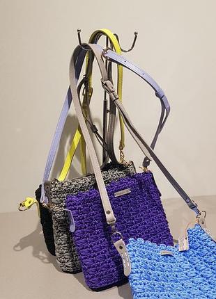 Женская вязаная сумка прямоугольная ручная работа10 фото