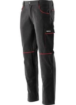 Штани робочі comfy розмір xl, чорно-червоні, 7 кишень, 100% бавовна польша yato yt-79244