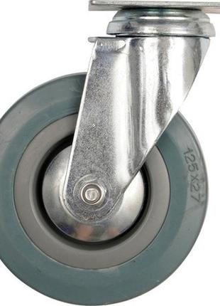 Колесо до визка ø= 100мм, b= 26 мм vorel; сира гума, з обертовою опорою; h= 134 мм, навантаж.- 45 кг vr-87363