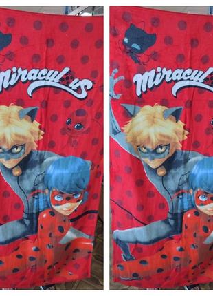 Бавовняне натуральне якісний рушник полотенце miraculous міракулоус 75*150 см