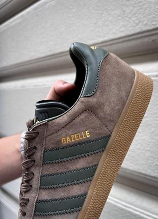 Мужские кроссовки летние adidas gazelle brown green адидас газеллы коричневое2 фото