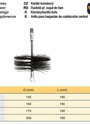 Щетка чистки димоходов ø=120 мм l=180 мм vorel-729481 фото