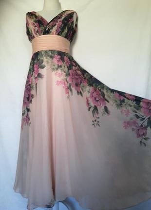 Женское нарядное длинное платье, платье, сарафан, мелкий цветокт фотосессия10 фото