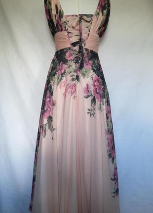 Женское нарядное длинное платье, платье, сарафан, мелкий цветокт фотосессия3 фото