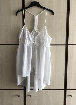 Блуза біла котонова з прошвою5 фото