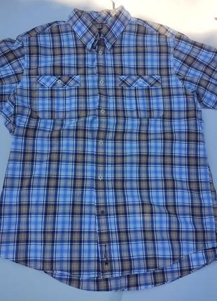 Мужская рубашка тенниска в клетку l/xl ( м-3 )
