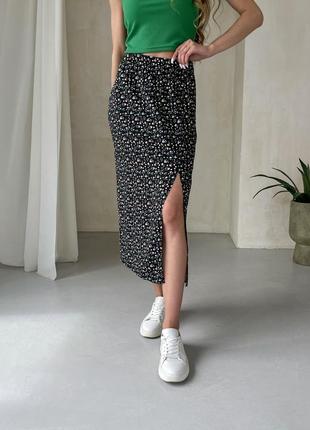Трендовая юбка модная юбка летняя юбка легкая юбка длинная юбка с разрезом юбка на резинке недорогие юбки модная юбка3 фото