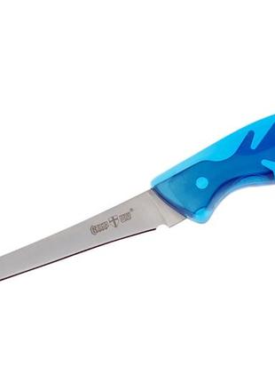 Нож филейный для разделки рыбы,с пластиковым чехлом, с отличной стали1 фото