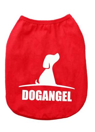 Хлопковая майка для собак pet style "dog angel" красная
