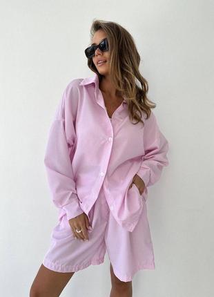 Коттоновый костюм рубашка и шорты