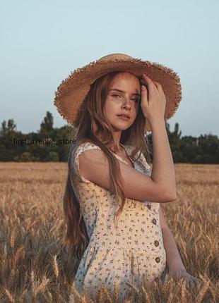Шляпа соломенная летняя с кружевной лентой, шляпа соломенная