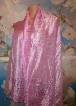 Шелковый шарф палантин  с бахромой  градиент1 фото