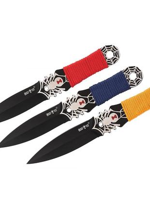 Набор легких ножей для метания "паутина" (3 в 1)  в удобном чехле из плотной ткани
