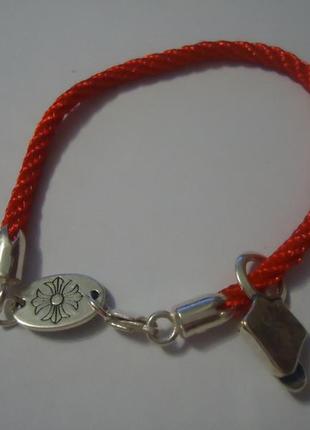 Женский серебряный красный браслет весельчак chrome hearts2 фото
