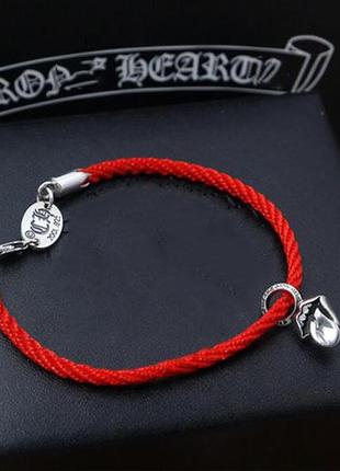 Женский серебряный красный браслет весельчак chrome hearts1 фото