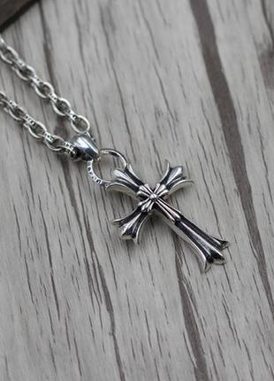 Большой серебряный кулон крест chrome hearts крест кельтский6 фото
