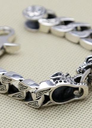 Чоловічий срібний браслет ярість rage леопард 65 грамів 21,5 см.9 фото