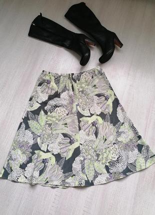 👑расклешенная юбка миди👑мятно-серая юбка а-образного силуэта1 фото