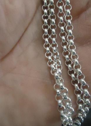 Серебряная цепочка цепь rings унисекс chrome hearts 64 см 4 мм 22,5 грамма10 фото