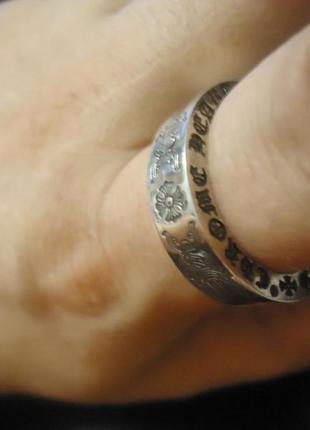 Мужское серебряное большое кольцо chrome hearts 13,6 гр меч 20,5 размер5 фото