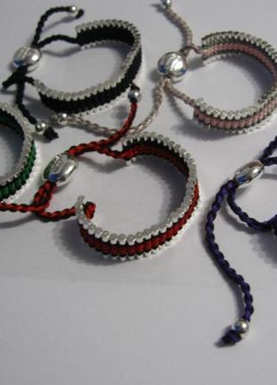 Унисекс плетённый посеребряный браслет 925 links london 5 цветов5 фото