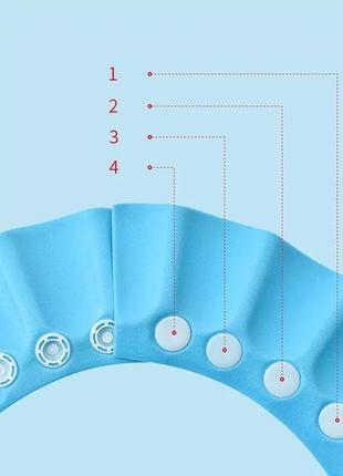 Козырек для купания защита от воды голубой с ушками3 фото