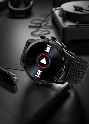 Розумний годинник lemfo kk70 metal з вимірюванням пульсу (чорний)3 фото