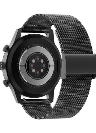 Розумний годинник lemfo kk70 metal з вимірюванням пульсу (чорний)5 фото