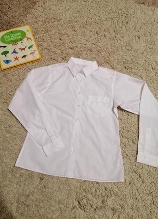 Біла класична сорочка на хлопчика 13р, 158 см/белая школьная рубашка на мальчика 13л, 158 см