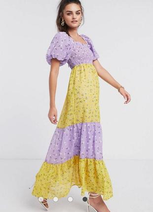 Ярусное  шифоновое платье макси asos3 фото