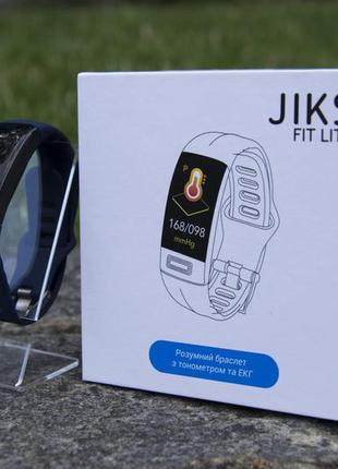 Розумний фітнес-браслет jiks fit lite з тонометром і екг (синій)6 фото